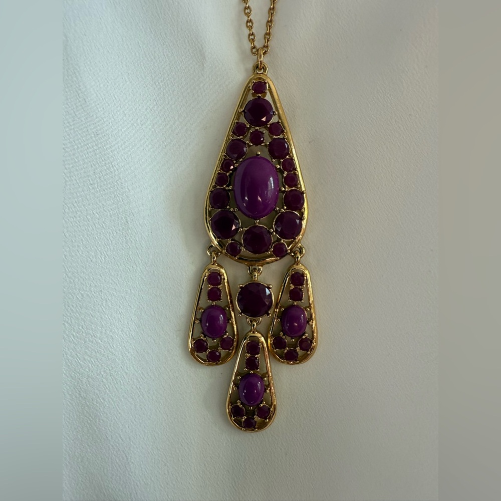 Kate Spade Purple and Gold Pendant Necklace - Picture 3 of 10
